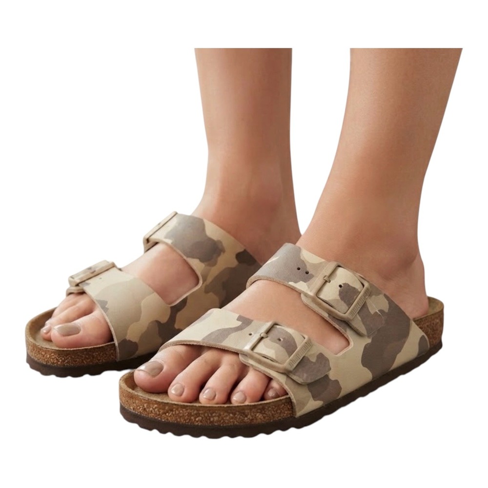 Birkenstock Arizona Soft Footbed Desert Camo Sandals Birko-Flor 39 L8 M6 NEW